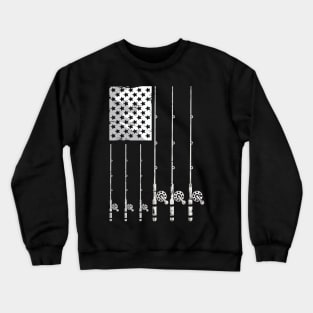 Patriotic Fishing American Flag Crewneck Sweatshirt